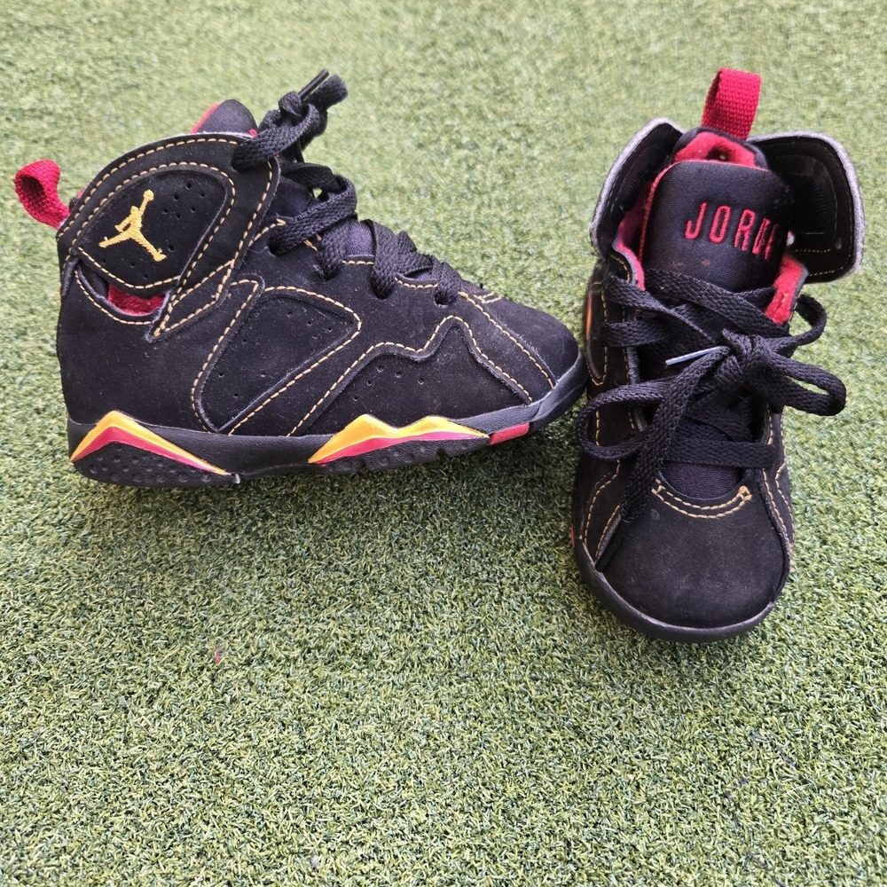Nike Air Jordan 7C Citrus Black Toddler High Top - Picture 2 of 8